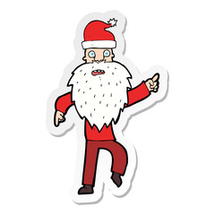 sticker of a cartoon santa claus