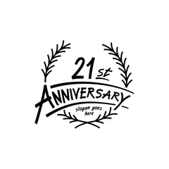 21 years design template. Vector and illustration. 21 years logo. 