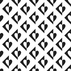 Seamless pattern with geometric icons of hearts.  Good for Valentines Day, wedding invitation and other.