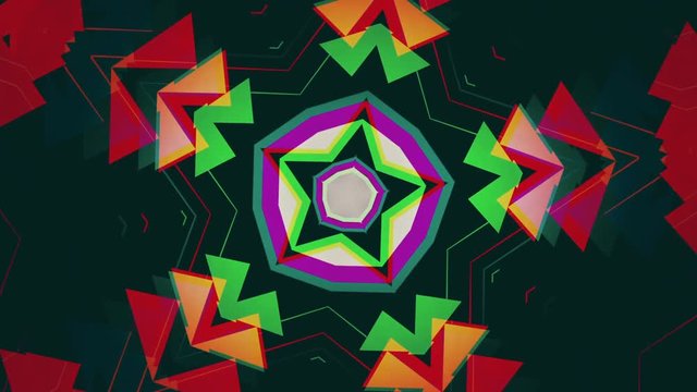 Star shaped retro inspired kaleidoscope background