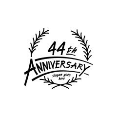 44 years design template. Vector and illustration. 44 years logo. 