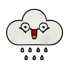 retro grunge texture cartoon rain cloud