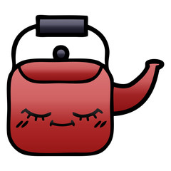 gradient shaded cartoon kettle