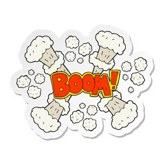 sticker of a cartoon explosion