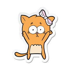 sticker of a cartoon cat