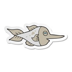 sticker of a cartoon swordfish