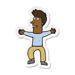 sticker of a cartoon startled man