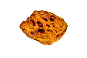 Cherry strudel isolated on the white background