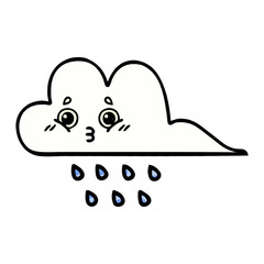 comic book style cartoon rain cloud