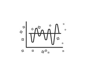 Investment chart line icon. Economic graph sign. Stock exchange symbol. Business finance. Geometric shapes. Random cross elements. Linear Stock analysis icon design. Vector
