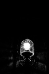 Very beautiful burning nostalgic lamp at night