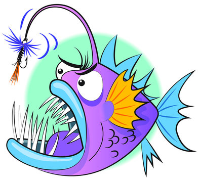 recommend clip art: Angler Fish With Tied Fly