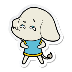 sticker of a cartoon elephant remembering