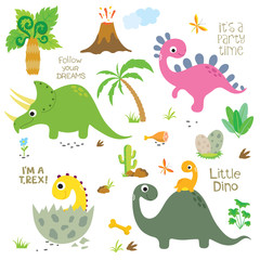 Cute dinosaurs set
