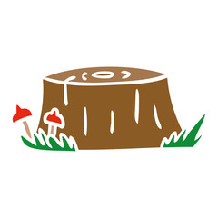 cartoon doodle of a tree log