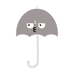 flat color retro cartoon umbrella