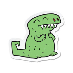 sticker of a cartoon dinosaur