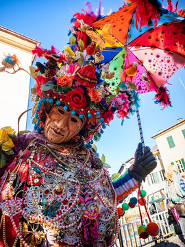 Masks of the Schignano Carnival in Italy