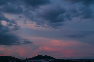 Beautiful panoramic sunset