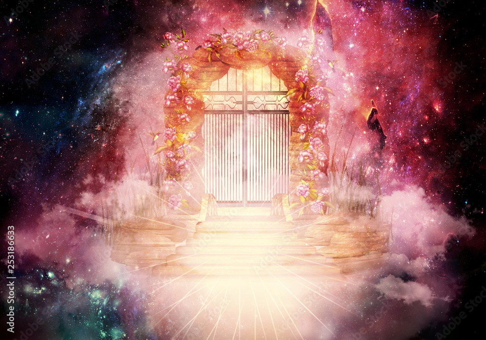 Poster artistic multicolored 3d rendering computer generated illustration of a glowing higher dimension hea