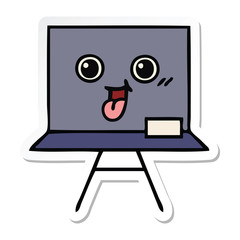 sticker of a cute cartoon chalkboard