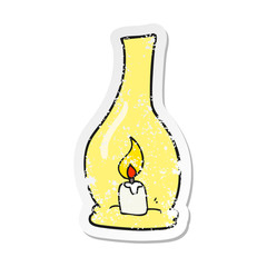 retro distressed sticker of a cartoon lantern