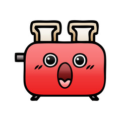 Obraz premium gradient shaded cartoon of a toaster
