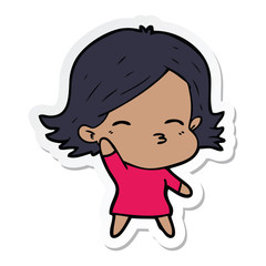 sticker of a cartoon woman