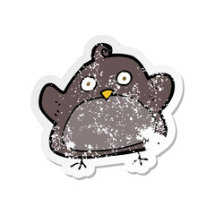 retro distressed sticker of a cartoon bird