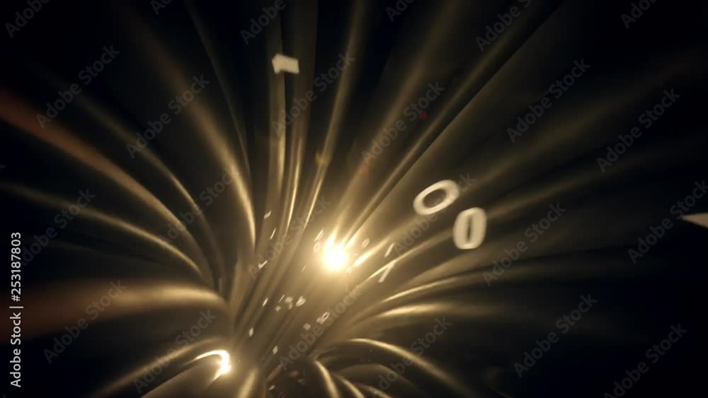 Poster wires cables binary fly through data internet power electric circuit fiber seamless loop 4k animatio