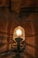 Very beautiful burning nostalgic lamp at night