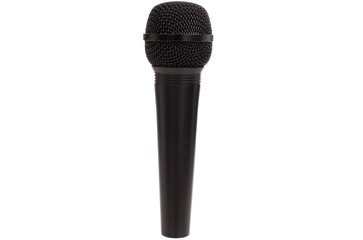 Blassic black microphone, isolated.