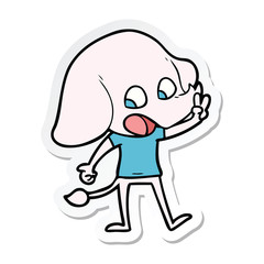 sticker of a cute cartoon elephant