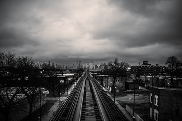 Sight of Chicago from the L