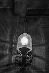 Very beautiful burning nostalgic lamp at night