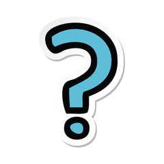 sticker of a cute cartoon question mark