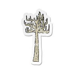 retro distressed sticker of a old bare tree cartoon