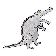 quirky hand drawn cartoon crocodile