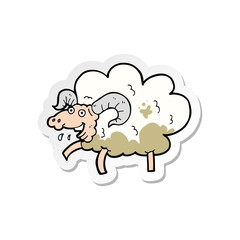 sticker of a cartoon sheep