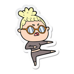 Fototapeta premium sticker of a cartoon annoyed woman