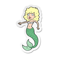 sticker of a cartoon mermaid