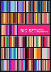 Abstract creative concept colorful striped backgrounds set