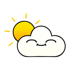 gradient shaded cartoon sunshine and cloud