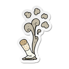 sticker of a cartoon cigarette