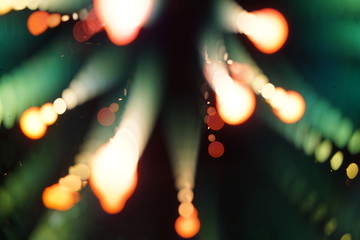Colorful Defocused Bokeh Lights in Blur Night Background