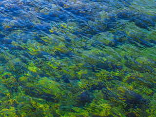 Fototapeta na wymiar Clear blue green water - texture