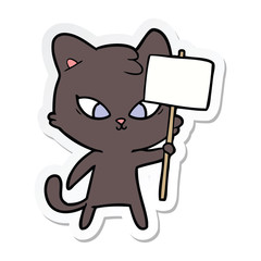 sticker of a cute cartoon cat
