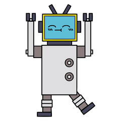 cute cartoon happy robot