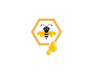 Bee logo vector icon illustration
