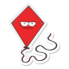 sticker of a cartoon angry kite